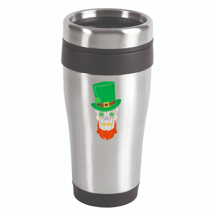 Irish Sugar Skull St. Patrick's Day 16oz Travel Tumbler