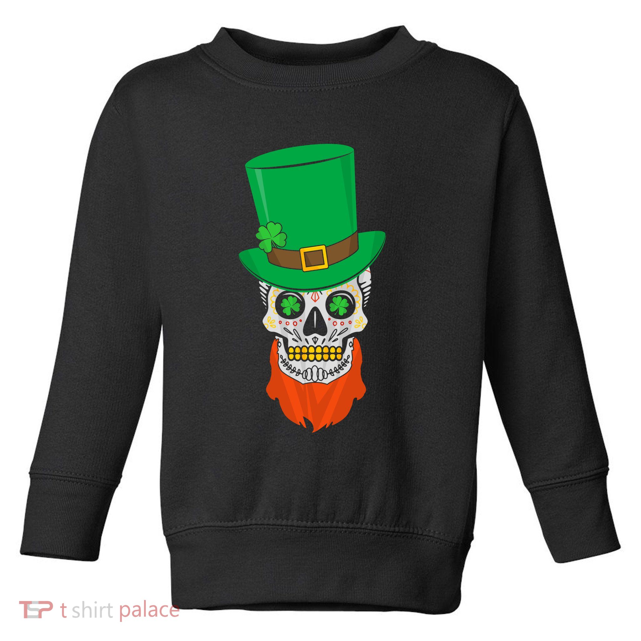 Irish Sugar Skull St. Patrick's Day Toddler Sweatshirt