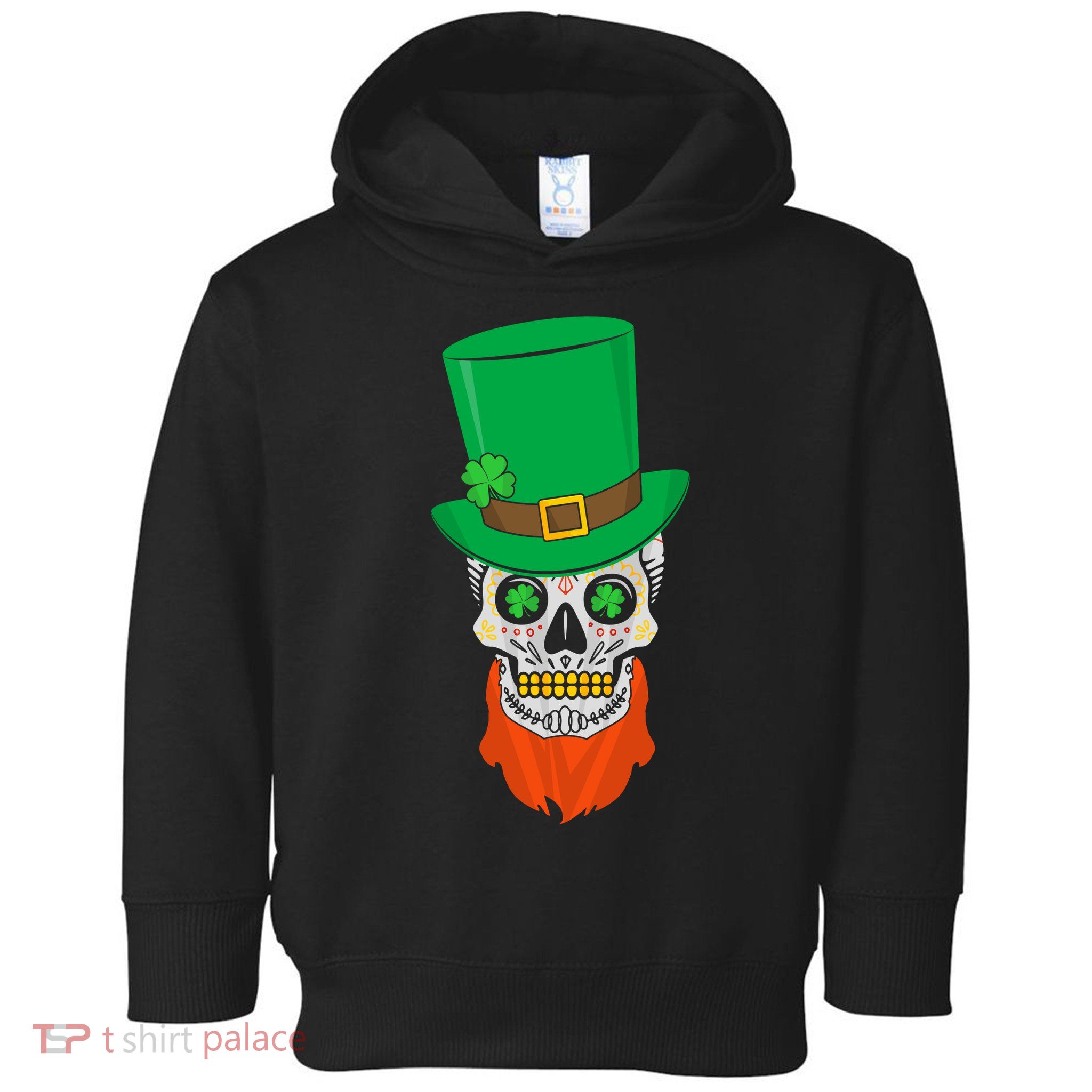 Irish Sugar Skull St. Patrick's Day Toddler Hoodie