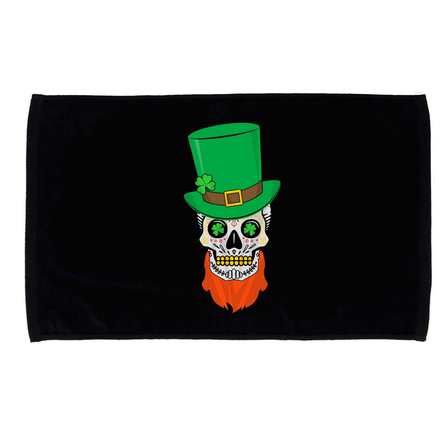 Irish Sugar Skull St. Patrick's Day Microfiber Hand Towel
