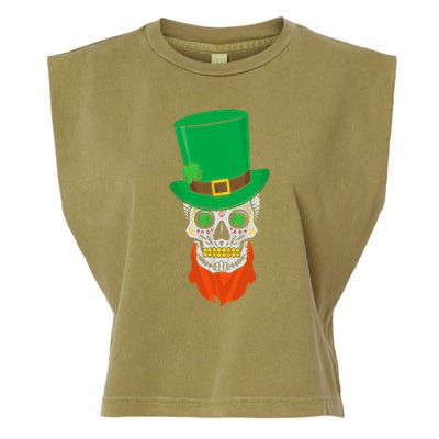 Irish Sugar Skull St. Patrick's Day Garment-Dyed Women's Muscle Tee