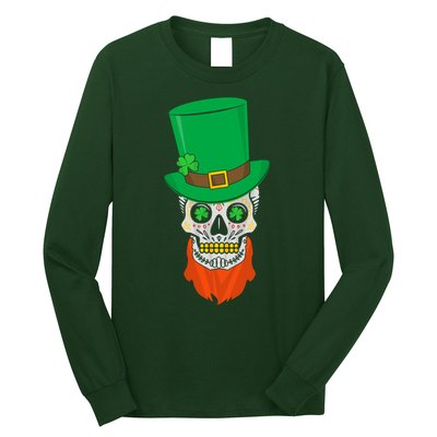 Irish Sugar Skull St. Patrick's Day Long Sleeve Shirt