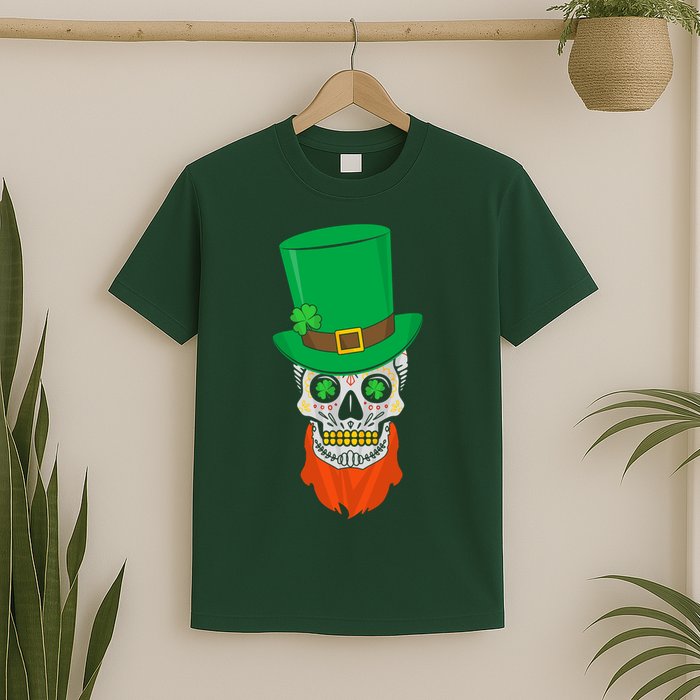 Irish Sugar Skull St. Patrick's Day T-Shirt
