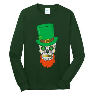 Irish Sugar Skull St. Patrick's Day Tall Long Sleeve T-Shirt
