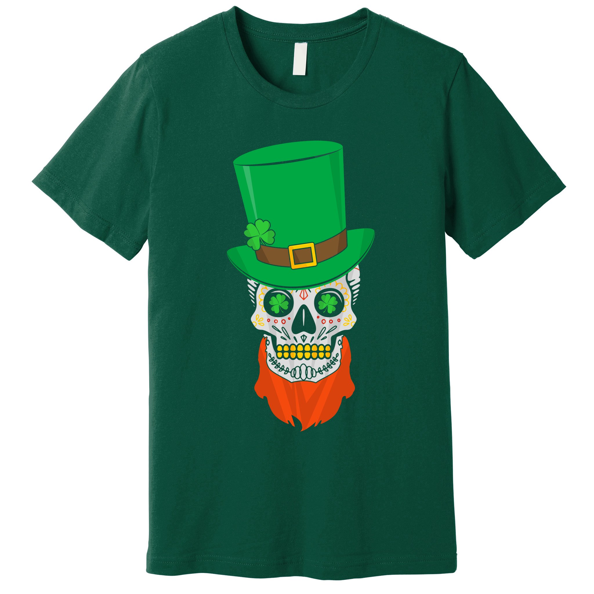 Irish Sugar Skull St. Patrick's Day Premium T-Shirt