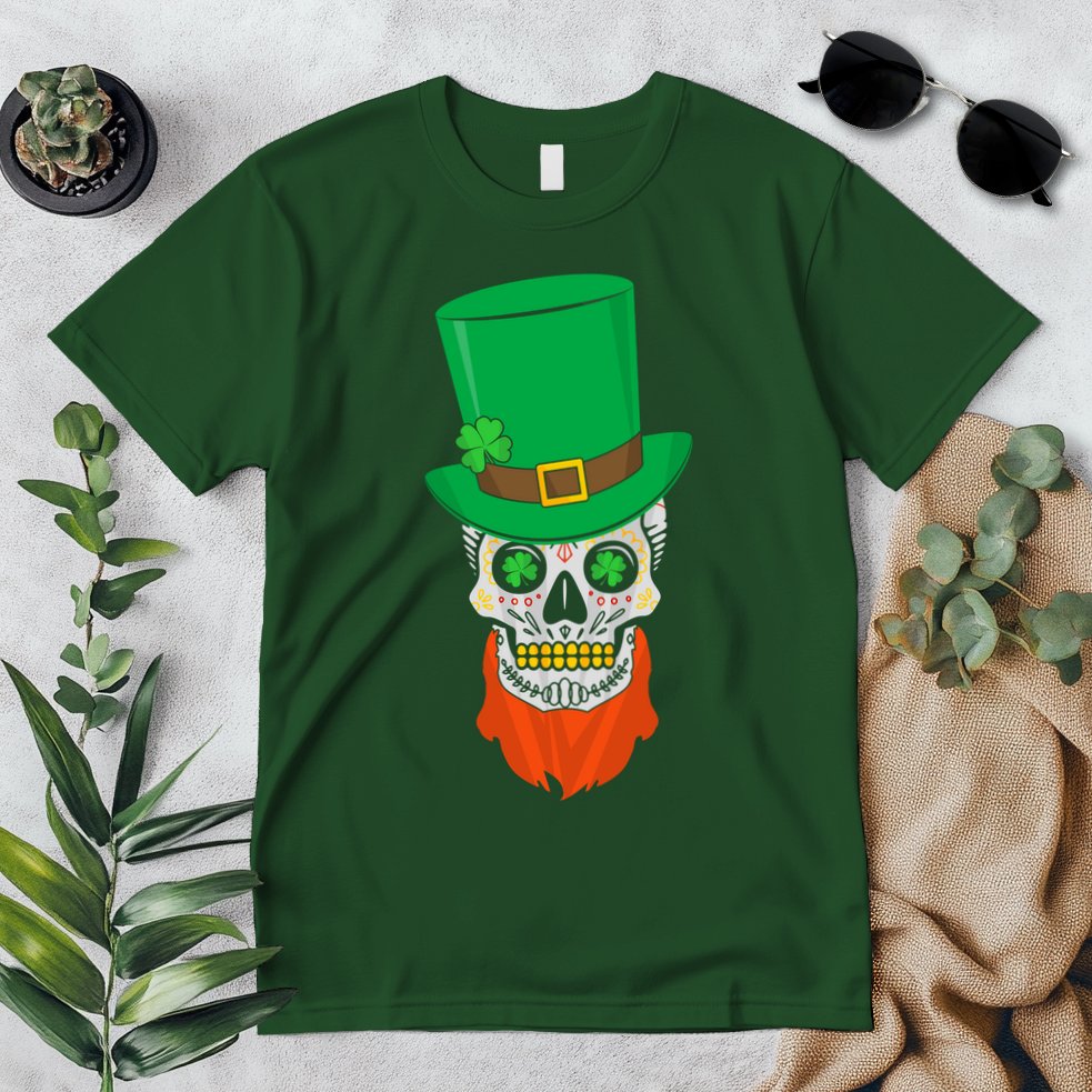 Irish Sugar Skull St. Patrick's Day Premium T-Shirt