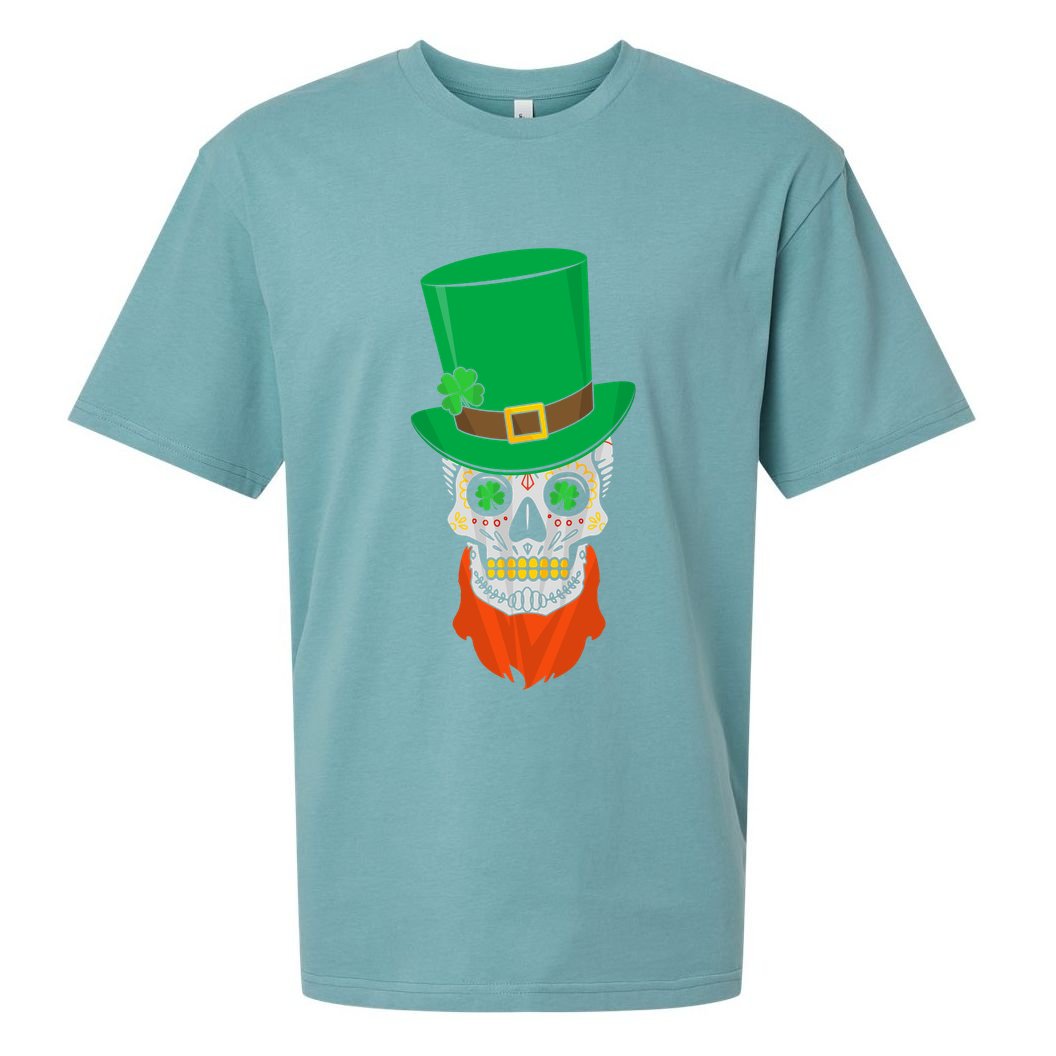 Irish Sugar Skull St. Patrick's Day Sueded Cloud Jersey T-Shirt