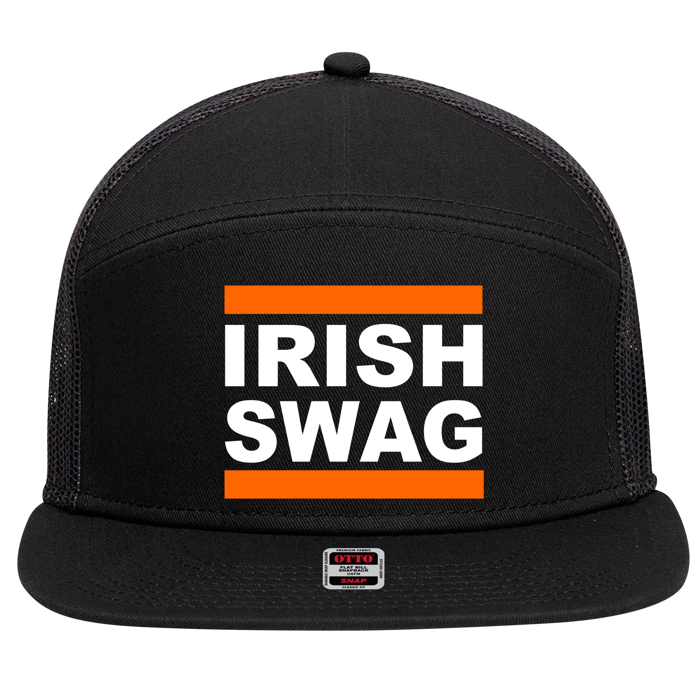 Irish Swag St. Patricks Day Funny 7 Panel Mesh Trucker Snapback Hat