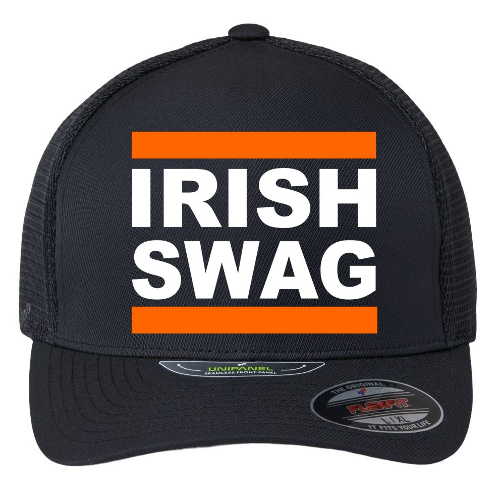 Irish Swag St. Patricks Day Funny Flexfit Unipanel Trucker Cap