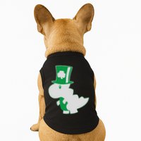 Irish T-Rex Dinosaur Clover Cute St. Patrick's Day Doggie Tank