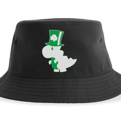 Irish T-Rex Dinosaur Clover Cute St. Patrick's Day Sustainable Bucket Hat