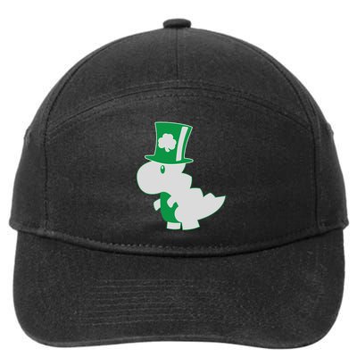 Irish T-Rex Dinosaur Clover Cute St. Patrick's Day 7-Panel Snapback Hat