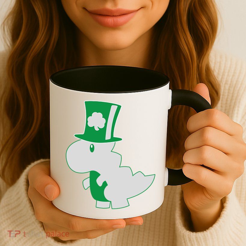 Irish T-Rex Dinosaur Clover Cute St. Patrick's Day Mug