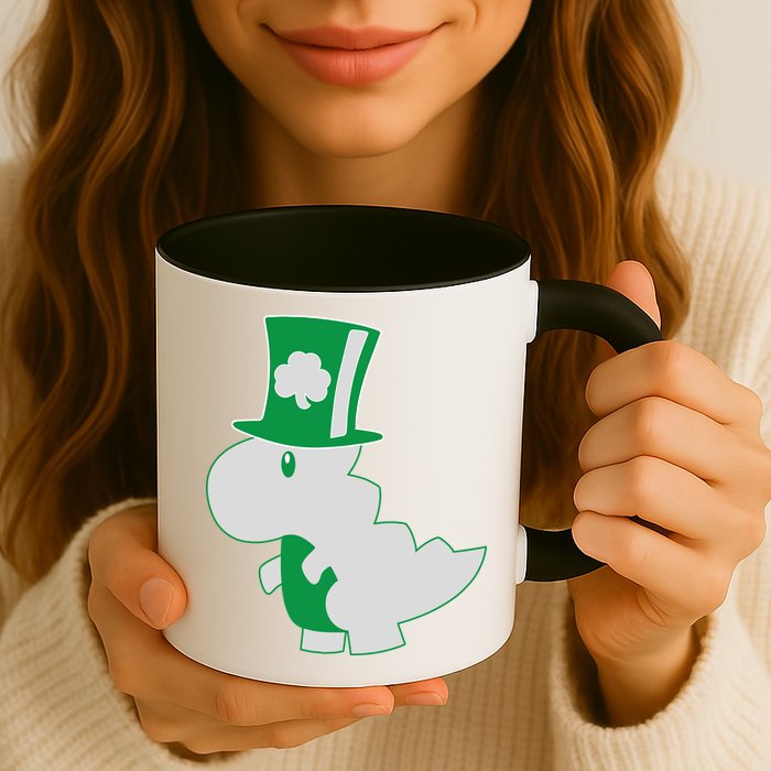 Irish T-Rex Dinosaur Clover Cute St. Patrick's Day Mug