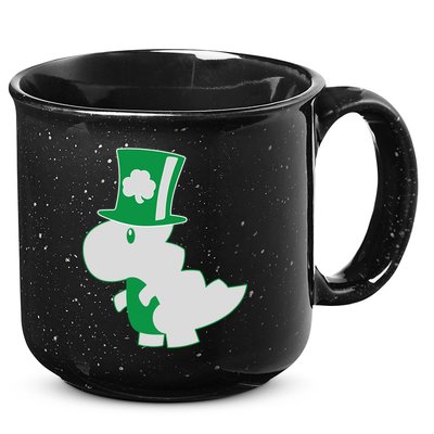 Irish T-Rex Dinosaur Clover Cute St. Patrick's Day 15oz Campfire Ceramic Mug