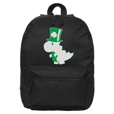 Irish T-Rex Dinosaur Clover Cute St. Patrick's Day 16 in Basic Backpack