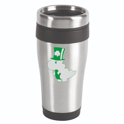 Irish T-Rex Dinosaur Clover Cute St. Patrick's Day 16oz Travel Tumbler