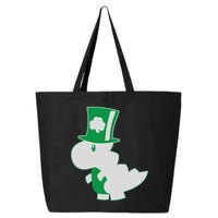 Irish T-Rex Dinosaur Clover Cute St. Patrick's Day 25L Jumbo Tote