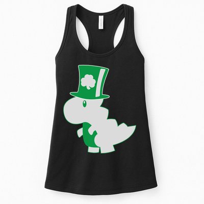 Irish T-Rex Dinosaur Clover Cute St. Patrick's Day Womens Tank Top