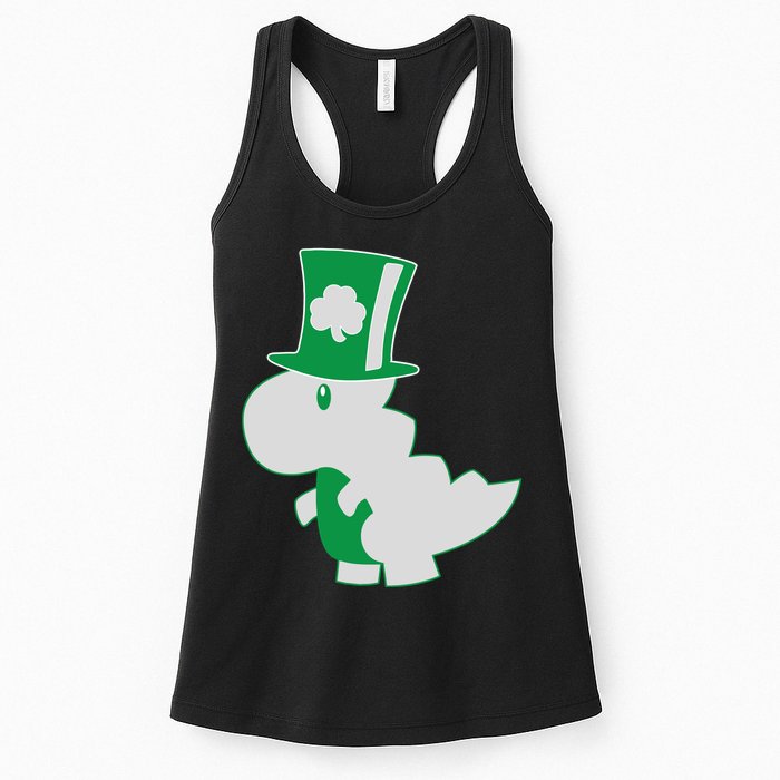 Irish T-Rex Dinosaur Clover Cute St. Patrick's Day Womens Tank Top