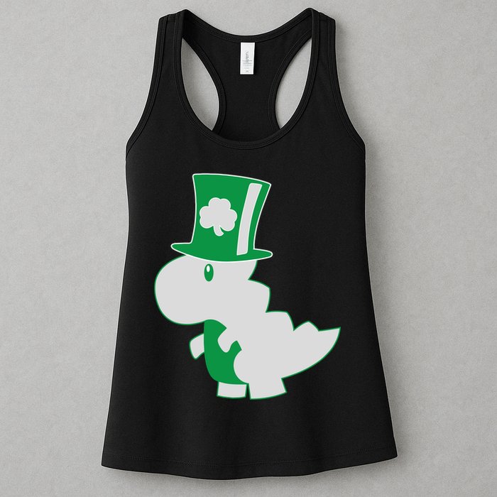 Irish T-Rex Dinosaur Clover Cute St. Patrick's Day Womens Tank Top