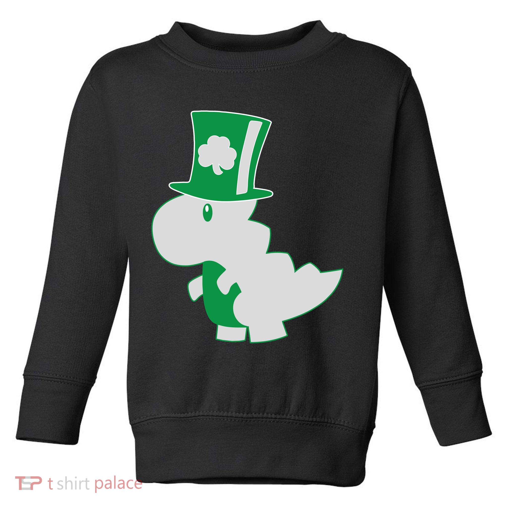 Irish T-Rex Dinosaur Clover Cute St. Patrick's Day Toddler Sweatshirt