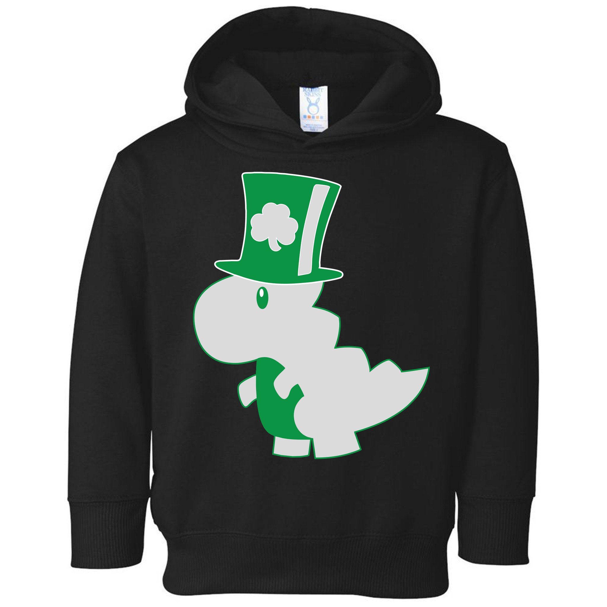 Irish T-Rex Dinosaur Clover Cute St. Patrick's Day Toddler Hoodie