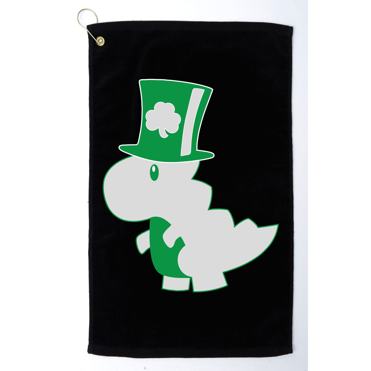 Irish T-Rex Dinosaur Clover Cute St. Patrick's Day Golf Towel