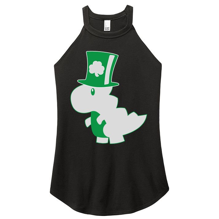 Irish T-Rex Dinosaur Clover Cute St. Patrick's Day Women's Perfect Tri Rocker Tank