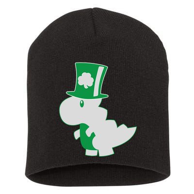 Irish T-Rex Dinosaur Clover Cute St. Patrick's Day Short Acrylic Beanie