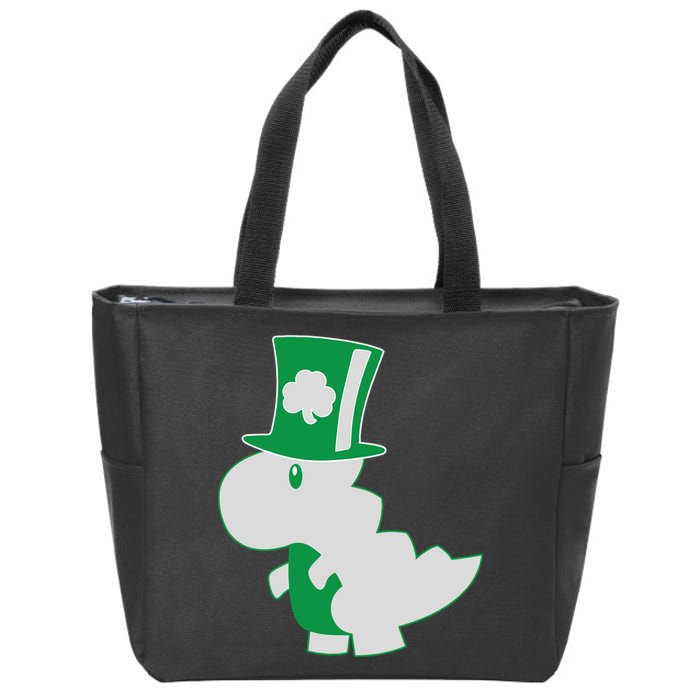 Irish T-Rex Dinosaur Clover Cute St. Patrick's Day Zip Tote Bag