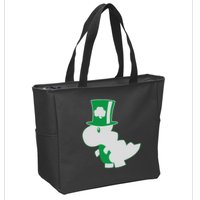 Irish T-Rex Dinosaur Clover Cute St. Patrick's Day Zip Tote Bag