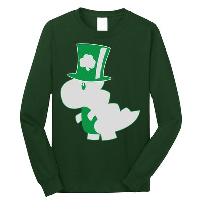Irish T-Rex Dinosaur Clover Cute St. Patrick's Day Long Sleeve Shirt
