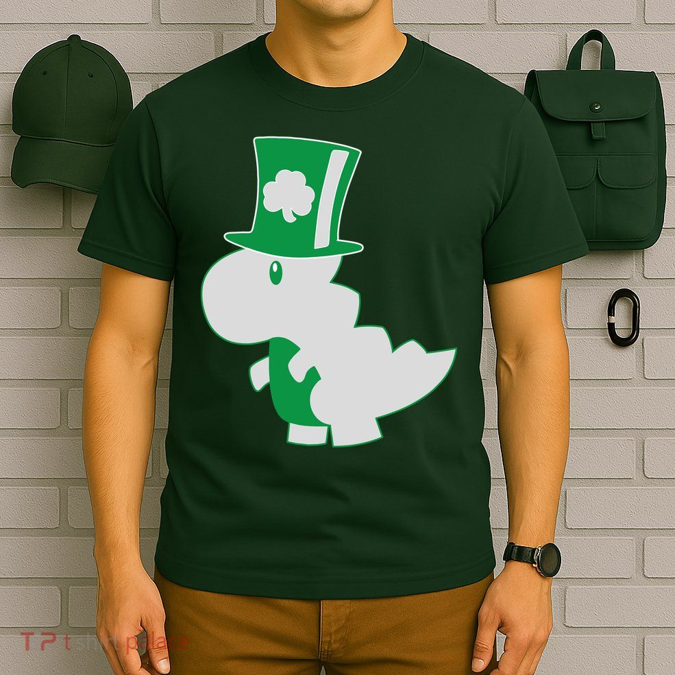 Irish T-Rex Dinosaur Clover Cute St. Patrick's Day T-Shirt