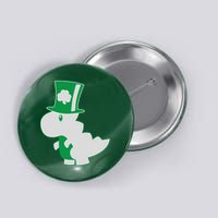 Irish T-Rex Dinosaur Clover Cute St. Patrick's Day Button