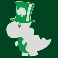 Irish T-Rex Dinosaur Clover Cute St. Patrick's Day Button