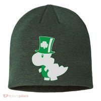 Irish T-Rex Dinosaur Clover Cute St. Patrick's Day Sustainable Beanie