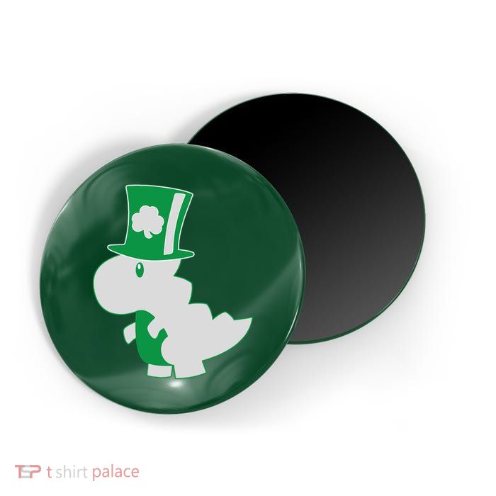 Irish T-Rex Dinosaur Clover Cute St. Patrick's Day Magnet