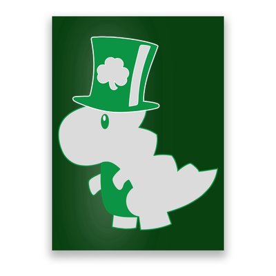 Irish T-Rex Dinosaur Clover Cute St. Patrick's Day Poster