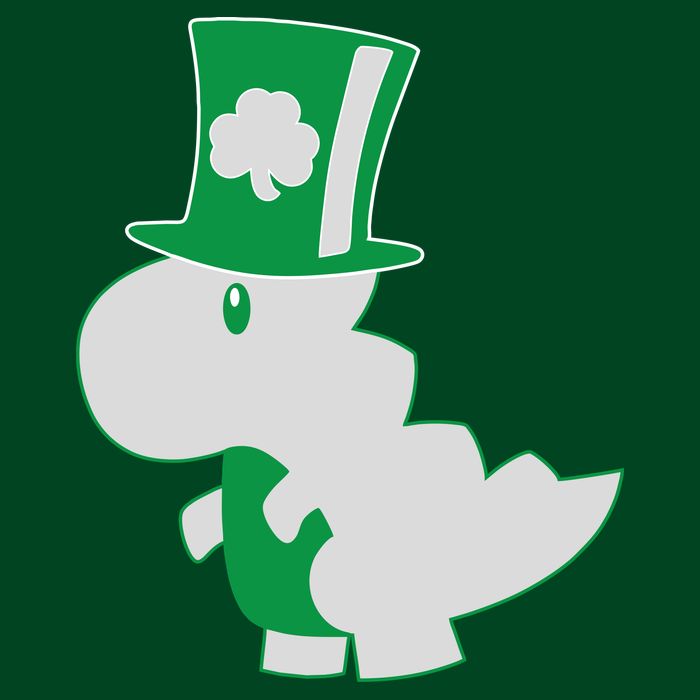 Irish T-Rex Dinosaur Clover Cute St. Patrick's Day Poster