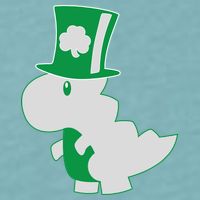 Irish T-Rex Dinosaur Clover Cute St. Patrick's Day Sueded Cloud Jersey T-Shirt