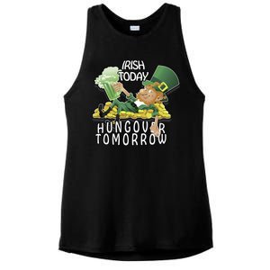 Irish Today Hungover Tomorrow Ladies PosiCharge Tri-Blend Wicking Tank