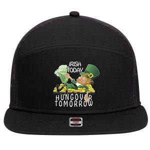 Irish Today Hungover Tomorrow 7 Panel Mesh Trucker Snapback Hat