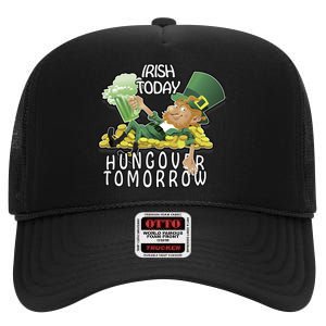 Irish Today Hungover Tomorrow High Crown Mesh Back Trucker Hat