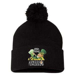 Irish Today Hungover Tomorrow Pom Pom 12in Knit Beanie