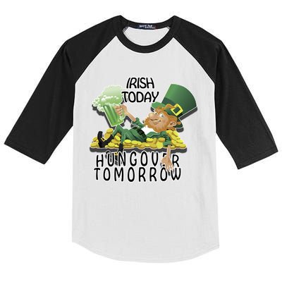 Irish Today Hungover Tomorrow Kids Colorblock Raglan Jersey