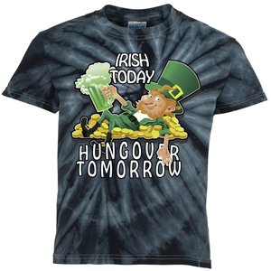 Irish Today Hungover Tomorrow Kids Tie-Dye T-Shirt