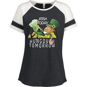 Irish Today Hungover Tomorrow Enza Ladies Jersey Colorblock Tee