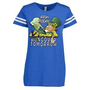 Irish Today Hungover Tomorrow Enza Ladies Jersey Football T-Shirt