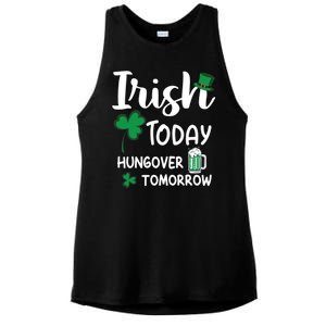 Irish Today Hungover Tomorrow Funny St Patricks Day Ladies PosiCharge Tri-Blend Wicking Tank